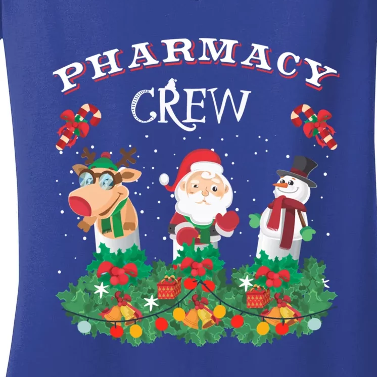 Funny Christmas Design Gift Idea Pharmacy Crew Xmas Holiday Gift Women's V-Neck T-Shirt