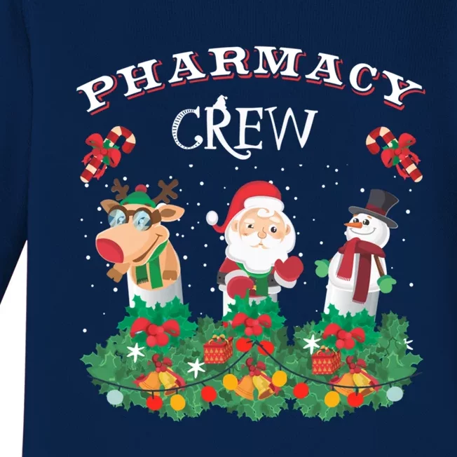 Funny Christmas Design Gift Idea Pharmacy Crew Xmas Holiday Gift Baby Long Sleeve Bodysuit