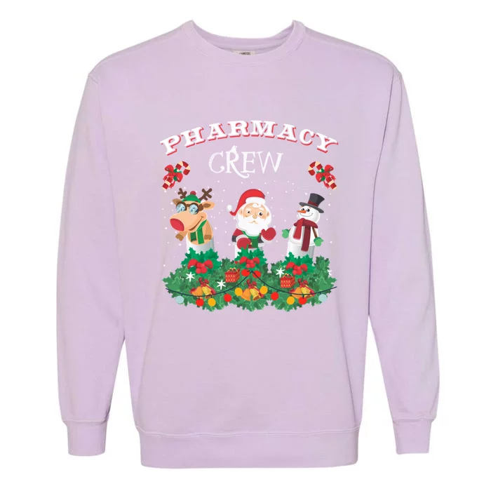 Funny Christmas Design Gift Idea Pharmacy Crew Xmas Holiday Gift Garment-Dyed Sweatshirt