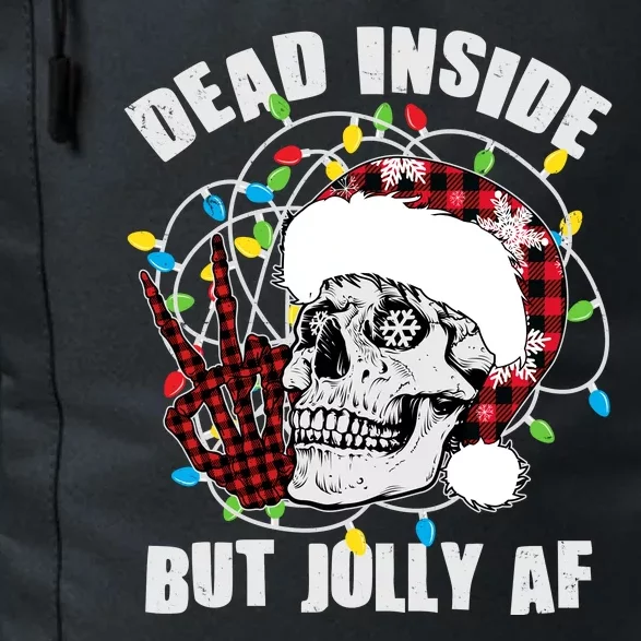 Funny Christmas Dead Inside But Jolly AF Peace Out Skull Daily Commute Backpack