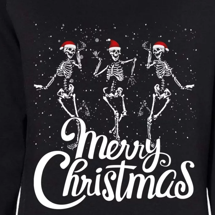 Funny Christmas Dancing Skeletons Xmas Skeleton Dance Gift Womens California Wash Sweatshirt