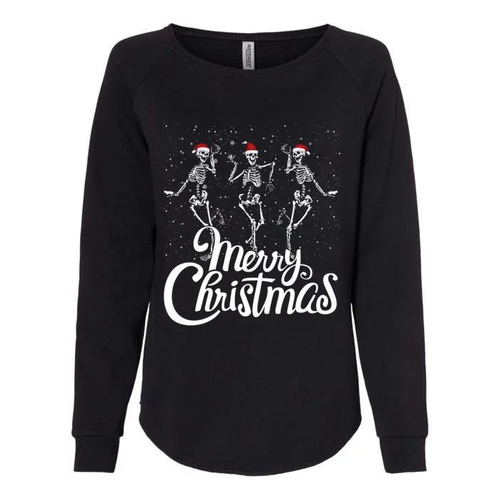 Funny Christmas Dancing Skeletons Xmas Skeleton Dance Gift Womens California Wash Sweatshirt