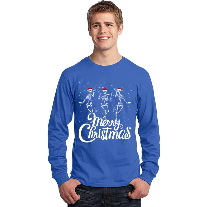 Funny Christmas Dancing Skeletons Xmas Skeleton Dance Gift Tall Long Sleeve T-Shirt