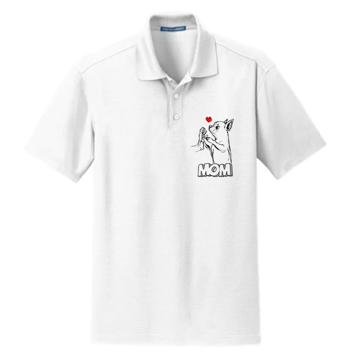 Funny Chihuahua Dog Mom Gift Dry Zone Grid Performance Polo