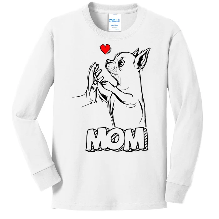 Funny Chihuahua Dog Mom Gift Kids Long Sleeve Shirt