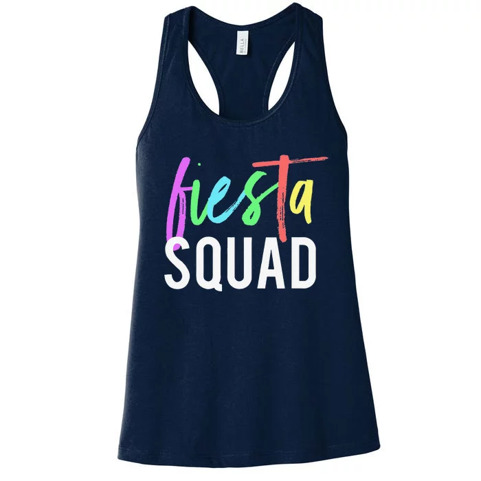 Funny Cinco De Mayo Fiesta Squad Design For Parties Women's Racerback Tank