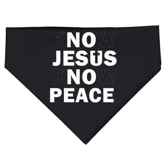 Faithful Cross Discover Peace Through Jesus USA-Made Doggie Bandana