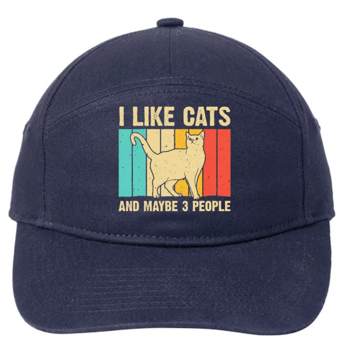 Funny Cat Design Cat Lover For Women Animal Introvert 7-Panel Snapback Hat