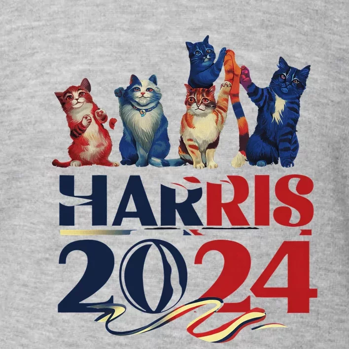 Funny Cat Design Kamala Harris 2024 Childless Cat Lady Toddler Sweatshirt