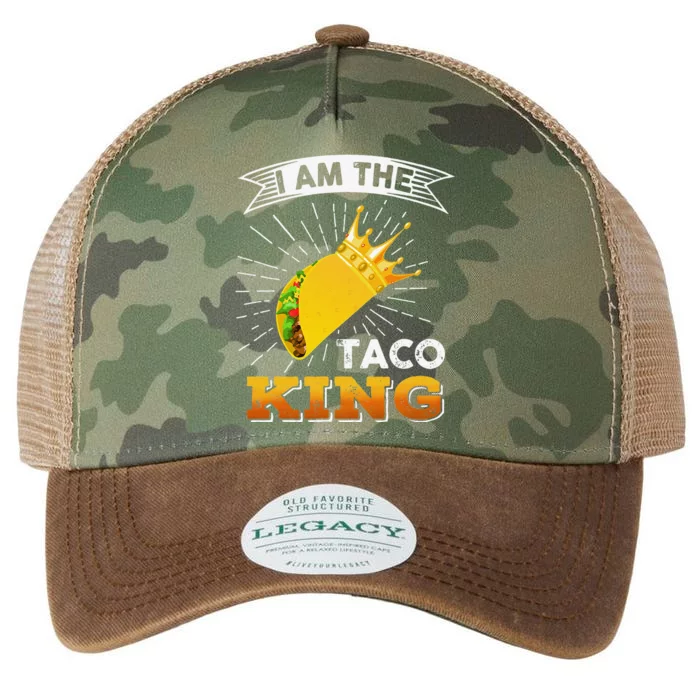 Funny Cinco De Mayo Food I Am The Taco King Legacy Tie Dye Trucker Hat