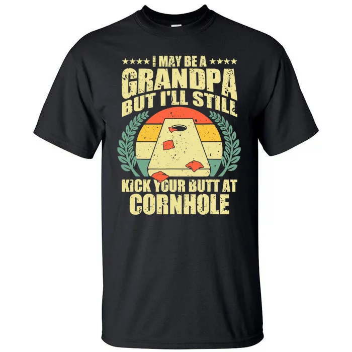 Funny Cornhole Design For Grandpa Sack Toss Game Lovers Tall T-Shirt