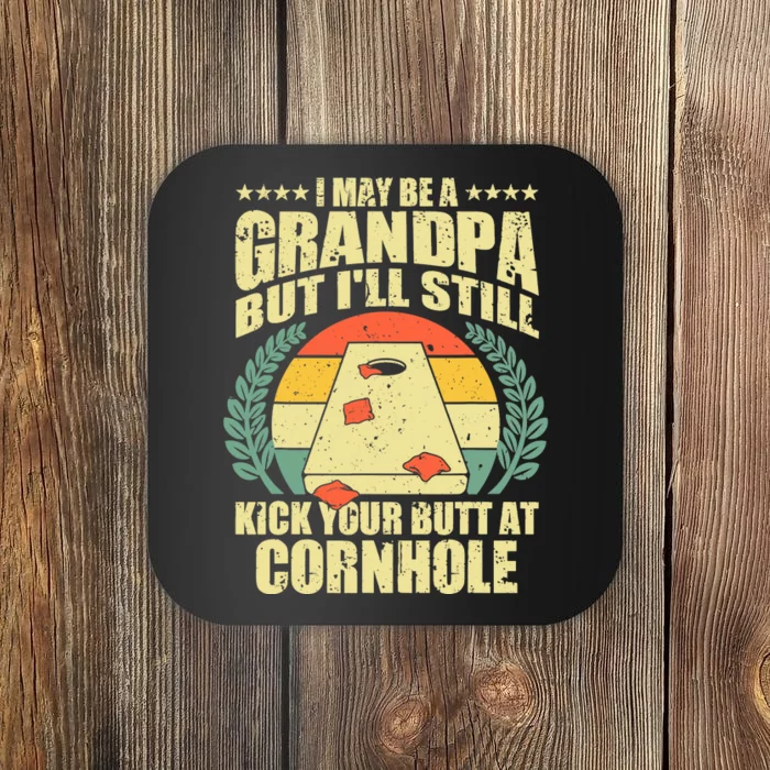 Funny Cornhole Design For Grandpa Sack Toss Game Lovers Coaster