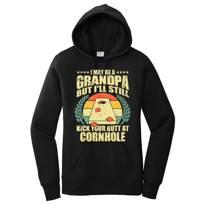 Funny Cornhole Design For Grandpa Sack Toss Game Lovers Women's Pullover Hoodie