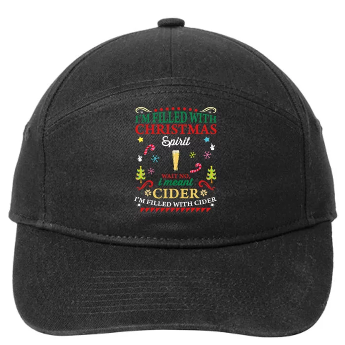 Funny Christmas Design For Cider Alcoholic Spirits Lovers 7-Panel Snapback Hat