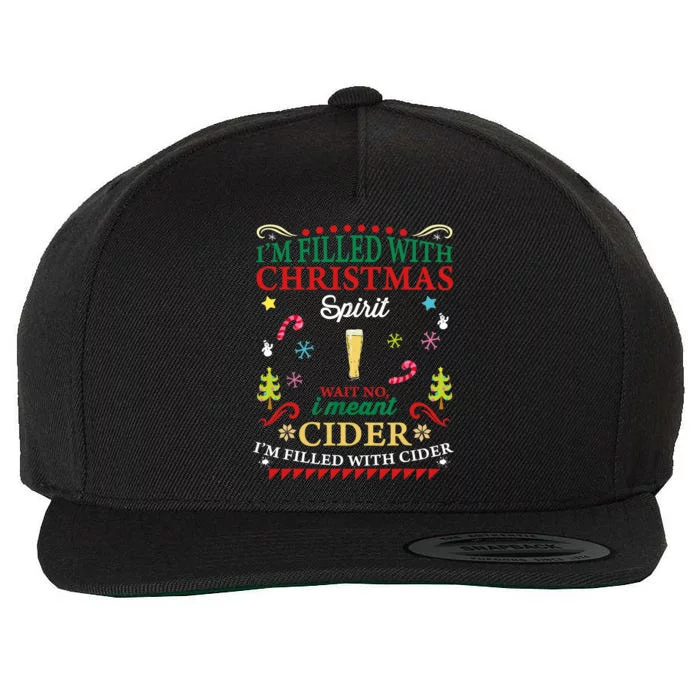 Funny Christmas Design For Cider Alcoholic Spirits Lovers Wool Snapback Cap