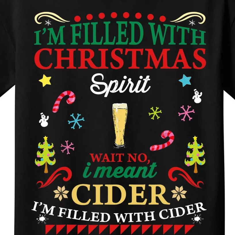 Funny Christmas Design For Cider Alcoholic Spirits Lovers Kids T-Shirt