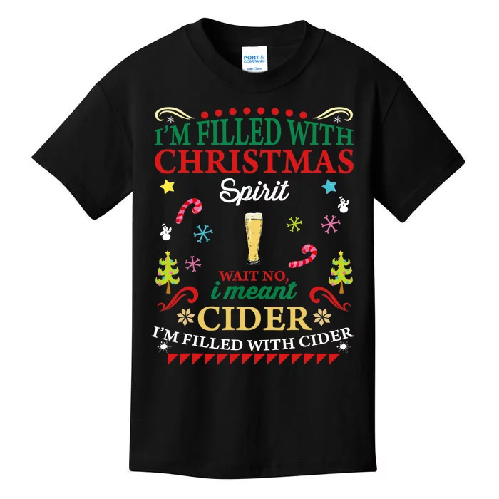 Funny Christmas Design For Cider Alcoholic Spirits Lovers Kids T-Shirt