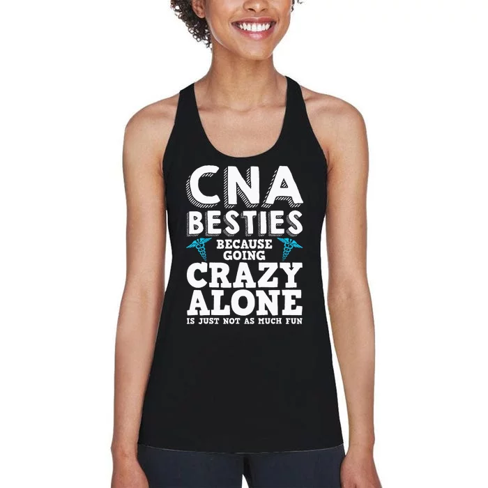 Funny CNA Design Healthcare Worker  Nurse Besties Women's Racerback Tank