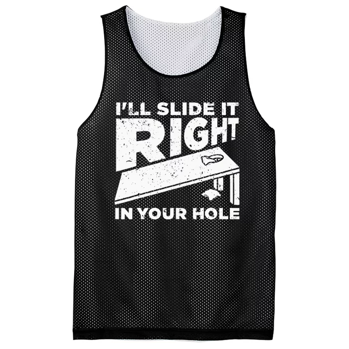 Funny Cornhole Design For Men Women Sack Toss Game Lovers Mesh Reversible Basketball Jersey Tank