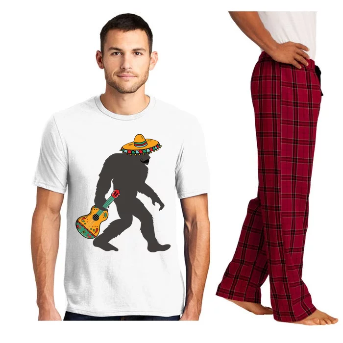 Funny Cinco De Mayo Bigfoot Mexican Guitar Cinco De Mayo Pajama Set