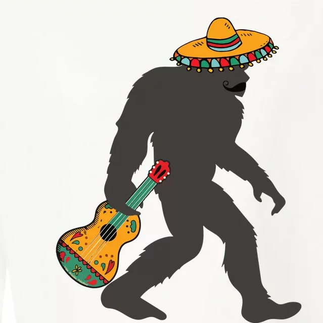 Funny Cinco De Mayo Bigfoot Mexican Guitar Cinco De Mayo Cropped Pullover Crew