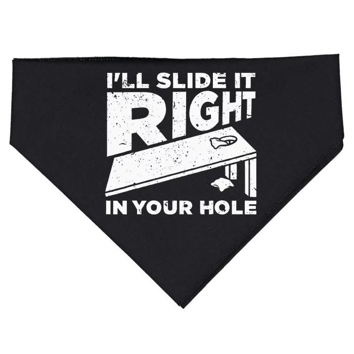 Funny Cornhole Design For Wo Sack Toss Game Lovers USA-Made Doggie Bandana