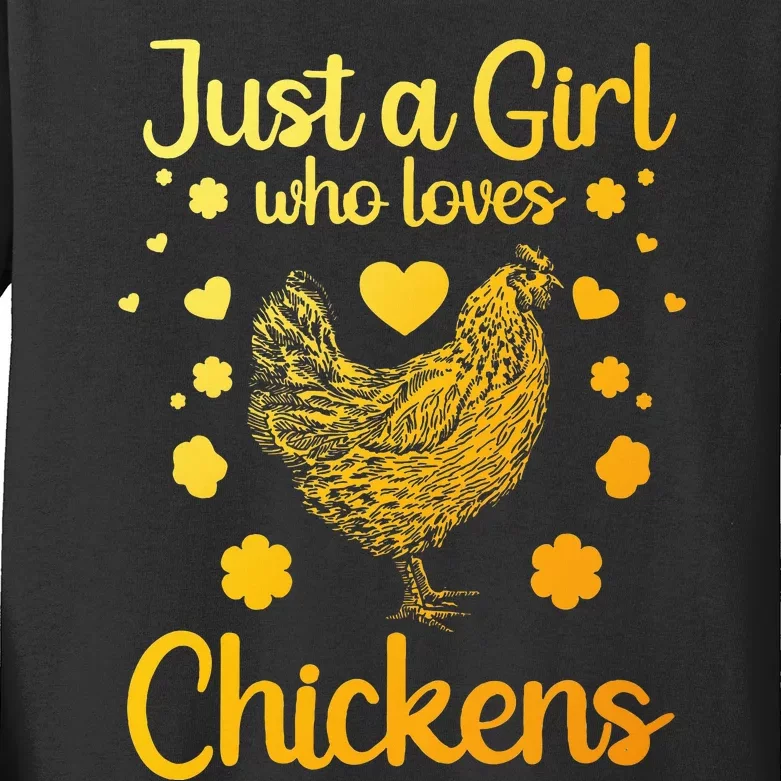 Funny Chicken Design For Mom Chicken Lover Kids Long Sleeve Shirt