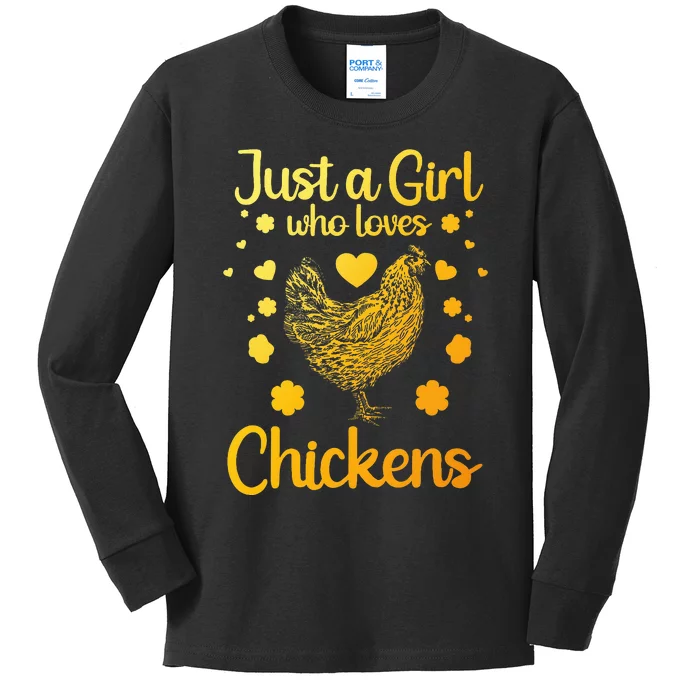 Funny Chicken Design For Mom Chicken Lover Kids Long Sleeve Shirt