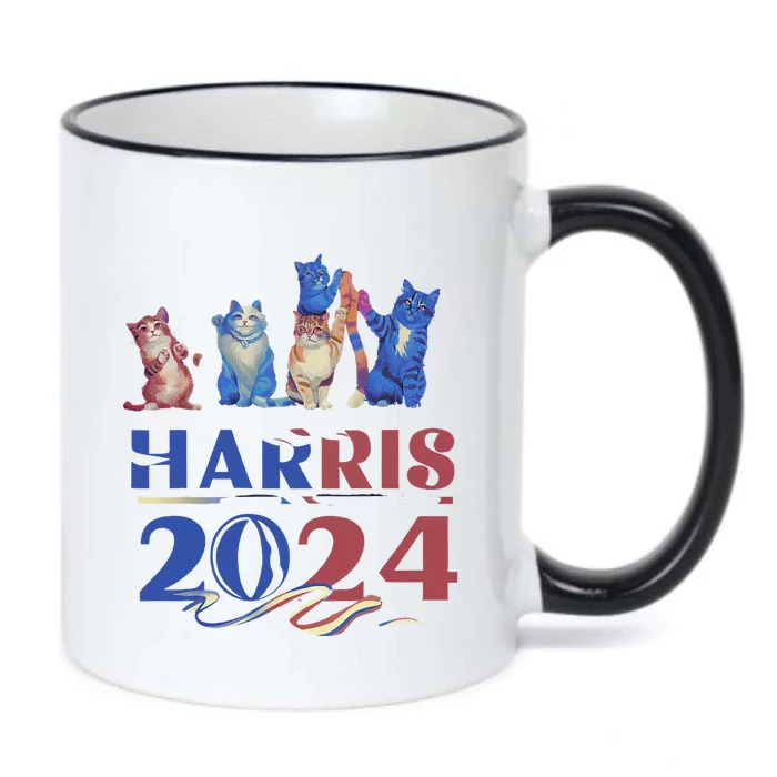 Funny Cat Design Kamala Harris 2024 Childless Cat Lady Gift Black Color Changing Mug