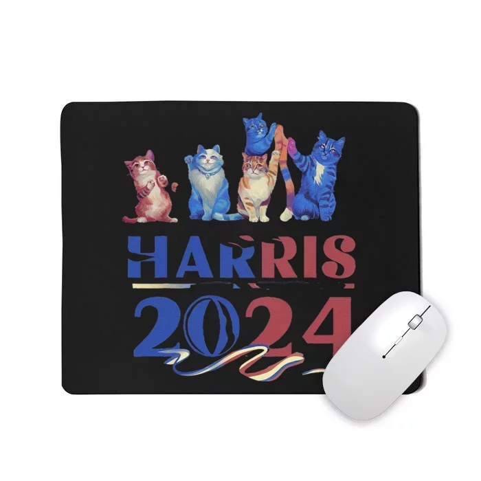 Funny Cat Design Kamala Harris 2024 Childless Cat Lady Gift Mousepad