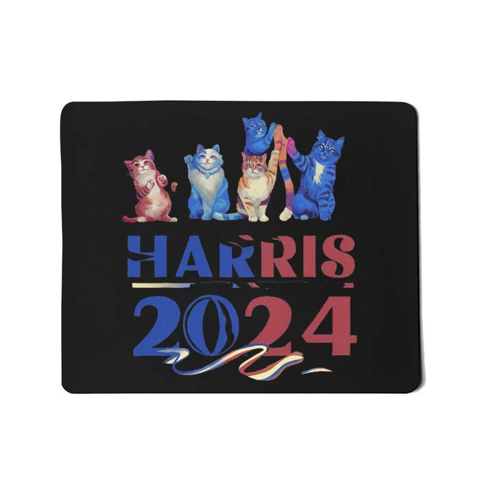 Funny Cat Design Kamala Harris 2024 Childless Cat Lady Gift Mousepad