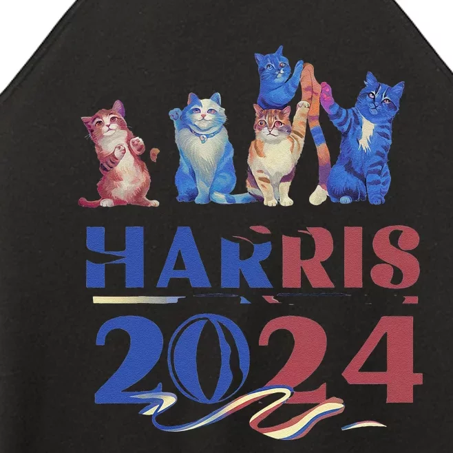 Funny Cat Design Kamala Harris 2024 Childless Cat Lady Gift Women’s Perfect Tri Rocker Tank