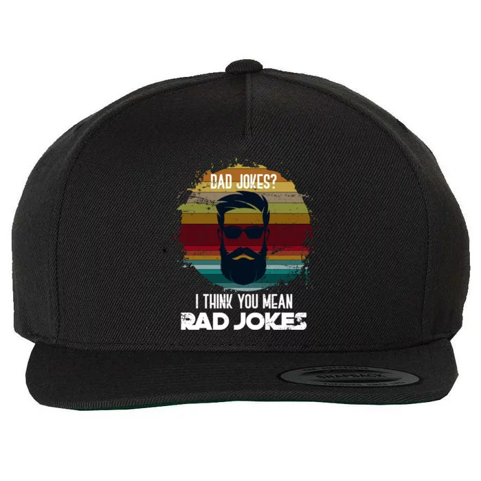 Funny Cringe Dad Puns Rad Jokes Fathers Day Gift Dad Jokes Gift Wool Snapback Cap