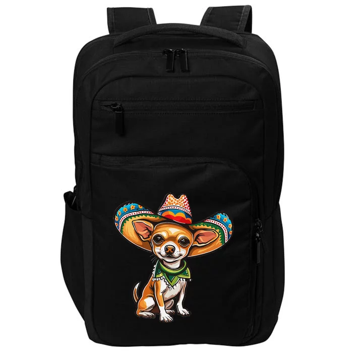 Funny Cinco De Mayo Chihuahua Graphic Impact Tech Backpack