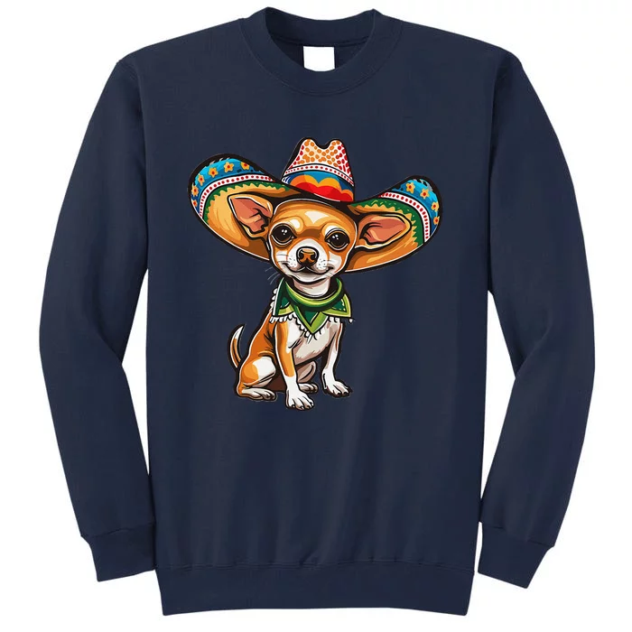 Funny Cinco De Mayo Chihuahua Graphic Tall Sweatshirt