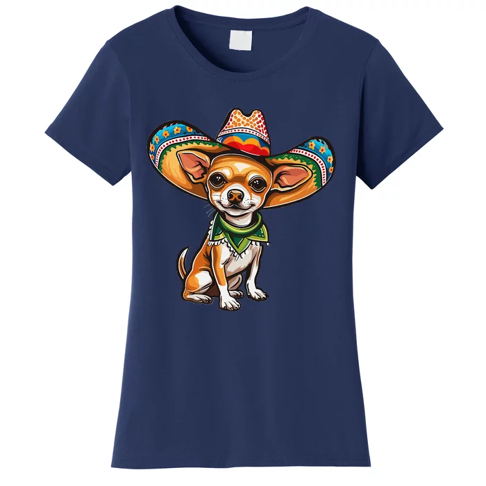 Funny Cinco De Mayo Chihuahua Graphic Women's T-Shirt