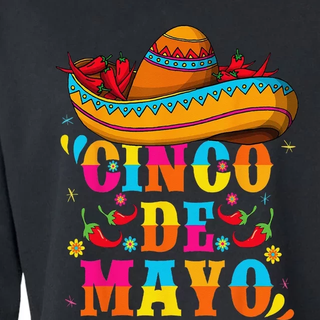 Funny Cinco De Mayo Mexican Fiesta 5 De Mayo Cropped Pullover Crew