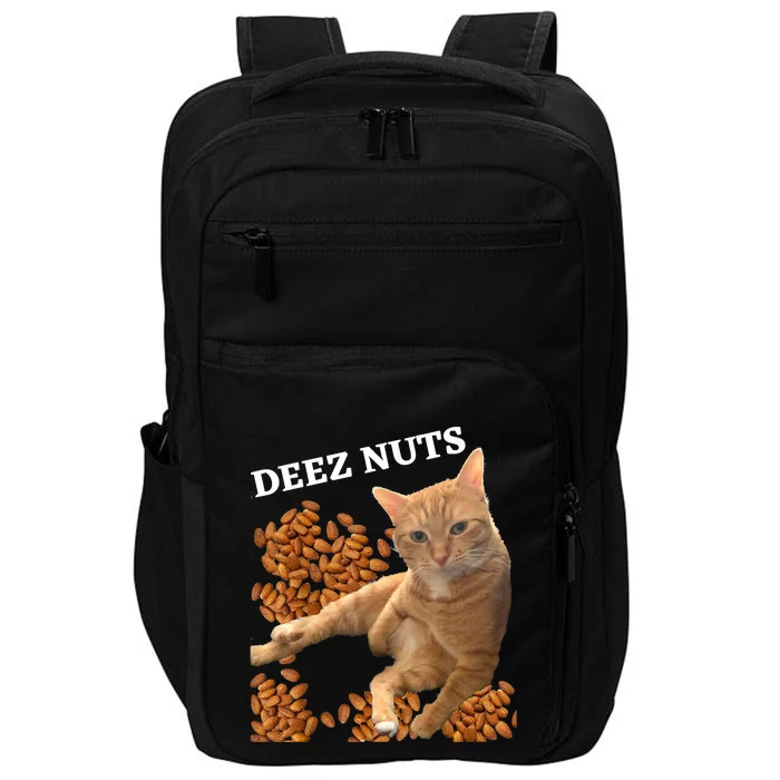 Funny Cat Deez Nuts Joke Impact Tech Backpack