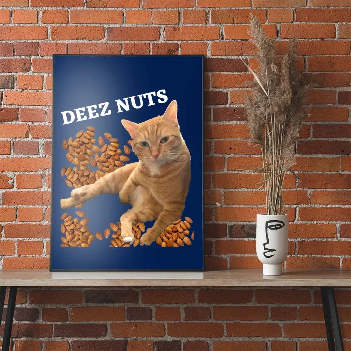 Funny Cat Deez Nuts Joke Poster