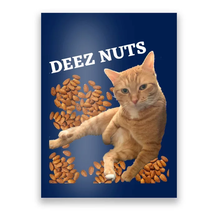 Funny Cat Deez Nuts Joke Poster