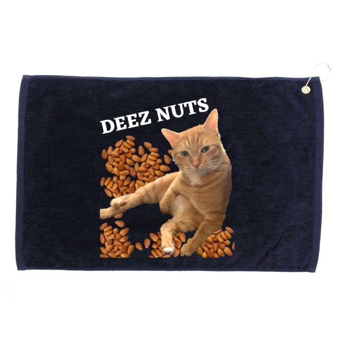 Funny Cat Deez Nuts Joke Grommeted Golf Towel