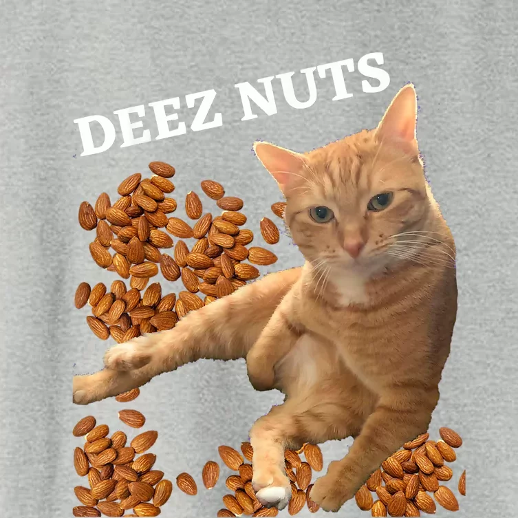 Funny Cat Deez Nuts Joke Women's Crop Top Tee