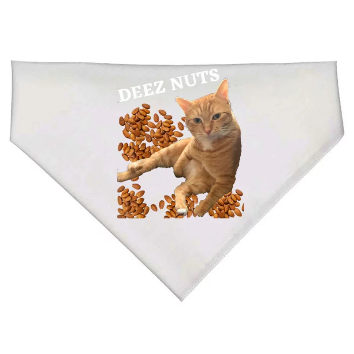 Funny Cat Deez Nuts Joke USA-Made Doggie Bandana