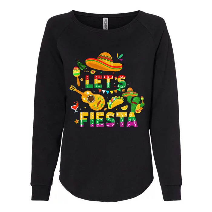 Funny Cinco De Mayo Mexican Guitar Cactus Lets Fiesta Womens California Wash Sweatshirt