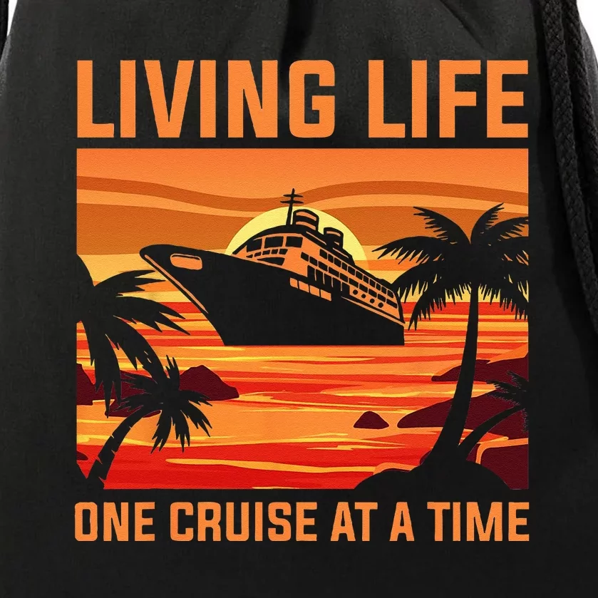 Funny Cruising Designs Men Women Cruise Ship Cruising Lovers Drawstring Bag