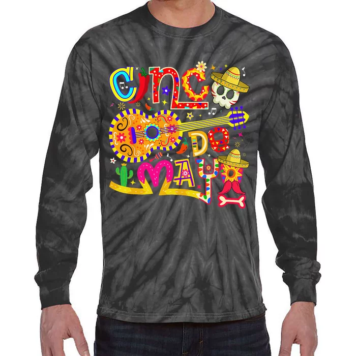 Funny Cinco De Mayo Mexican Fiesta 5 De Mayo Tie-Dye Long Sleeve Shirt