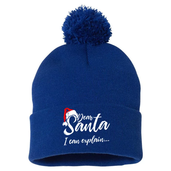 Funny Christmas Dear Santa I Can Explain Great Gift Pom Pom 12in Knit Beanie