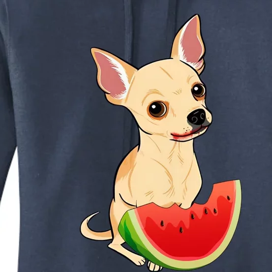 Funny Chihuahua Dog And Watermelon Slice Summer Vacation Cute Gift Women's Pullover Hoodie