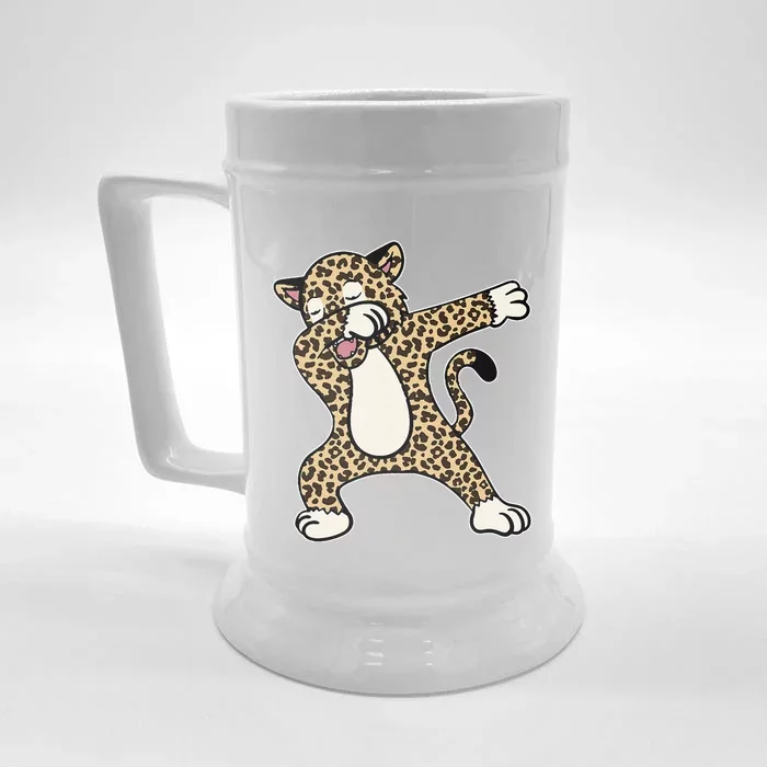 Funny Cheetah Dance For Dabbing Cheetah Cat Front & Back Beer Stein