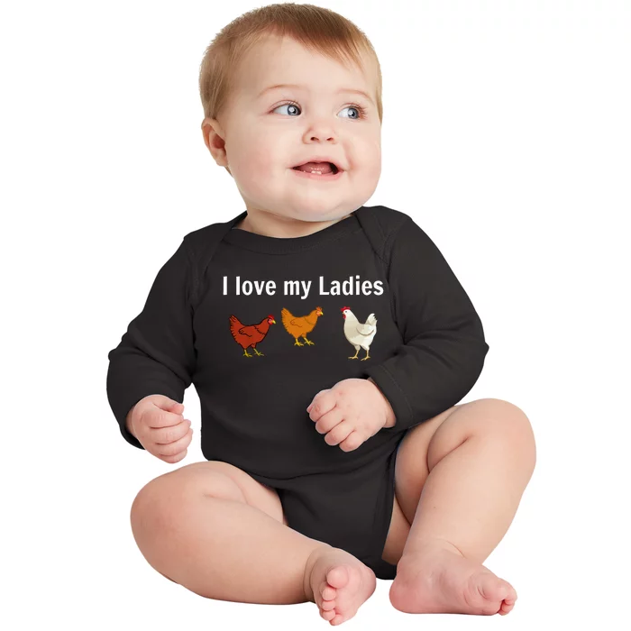 Funny Chicken Design Chicken Farmers Baby Long Sleeve Bodysuit